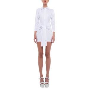 Norma Kamali | Dresses | New Norma Kamali Ty Front Nk Shirt Mini Dress In  White | Poshmark